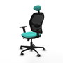 PIQUERAS Y CRESPO Silla de oficina Jorquera con mecanismo Sincro/Traslack, Turquesa y Negro