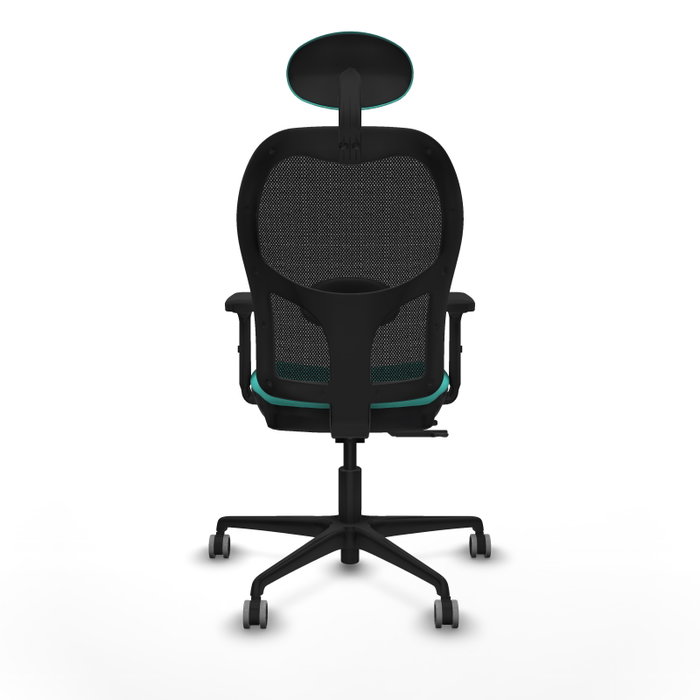PIQUERAS Y CRESPO Silla de oficina Jorquera con mecanismo Sincro/Traslack, Turquesa y Negro