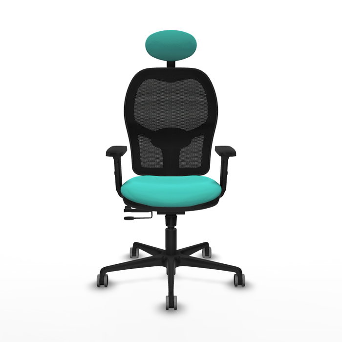 PIQUERAS Y CRESPO Silla de oficina Jorquera con mecanismo Sincro/Traslack, Turquesa y Negro