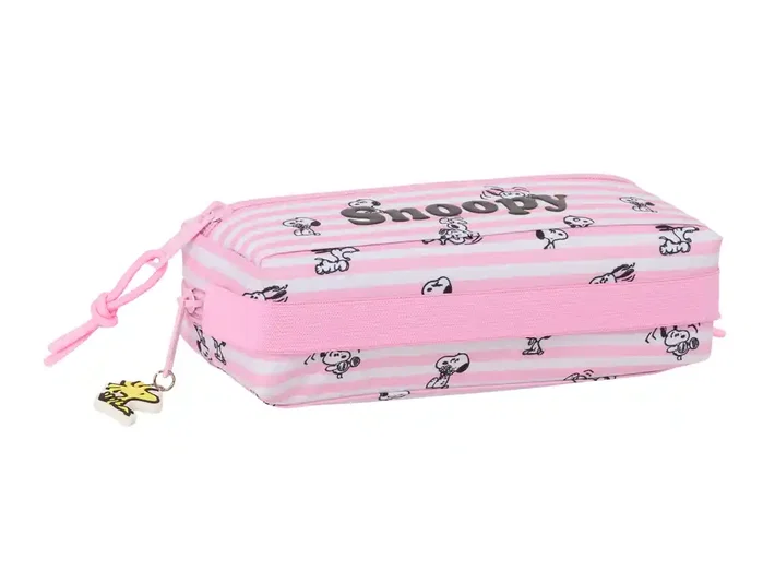 Safta Portatodo Triple Snoopy con Goma Elástica