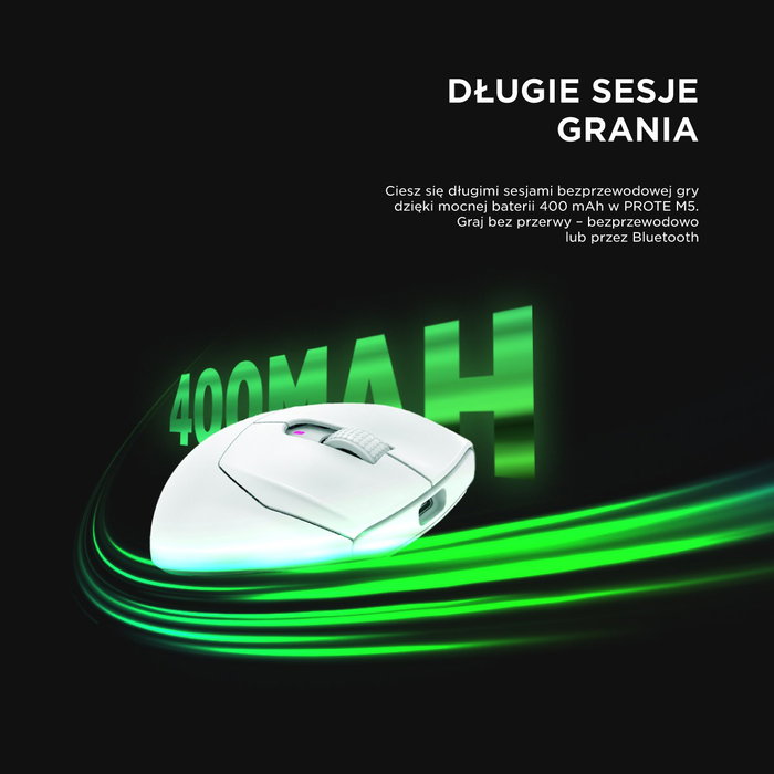 Rampage Prote M5 Ratón Inalámbrico 24000 DPI RGB LED Blanco