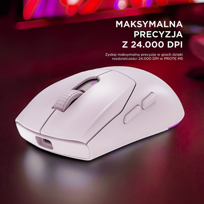 Rampage Prote M5 Ratón Inalámbrico 24000 DPI RGB LED Blanco