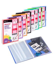 Carchivo Archivex-Star Archivador Personalizable A4 Con 60 Fundas Pp Espiral Azul