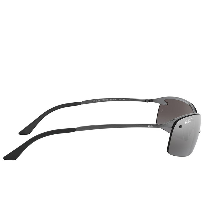 Ray-Ban RB3183 Gafas de Sol Hombre Polarizadas 63 mm Plata Espejado Gris Gunmetal Filtro UV 3P