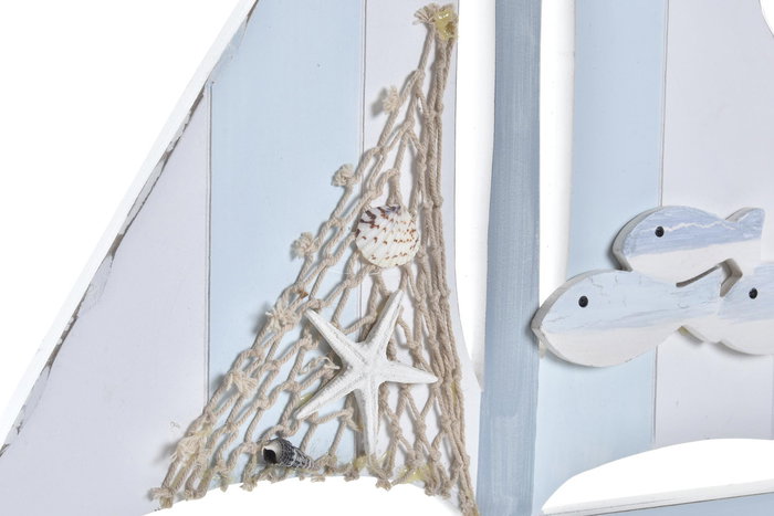 DKD Home Decor Perchero Pared Mediterraneo Azul Blanco Madera Metal 4 x 56 x 43 cm DKD Home Decor Perchero Pared Mediterraneo Azul Blanco Madera Metal 4 x 56 x 43 cm