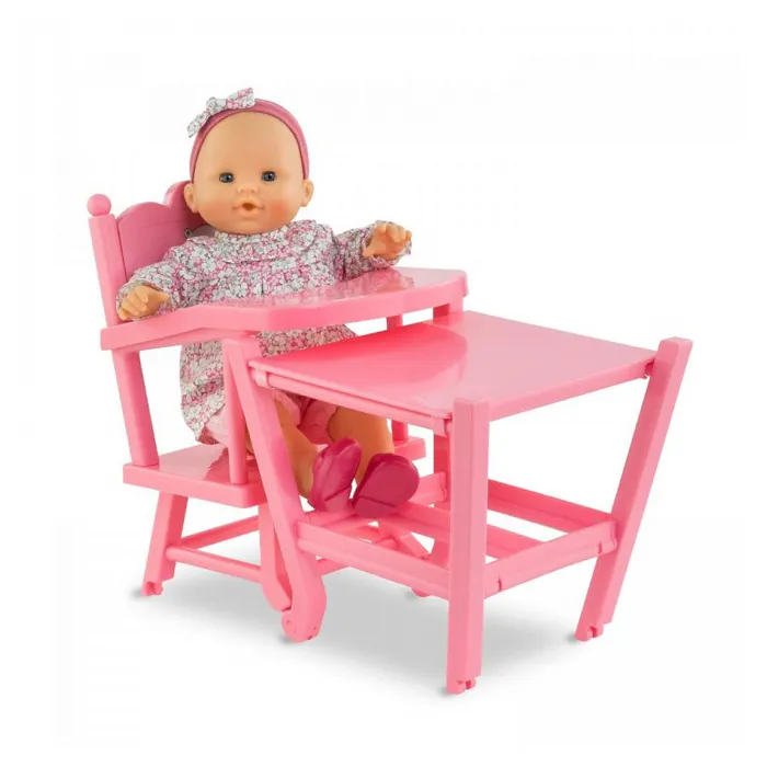 Corolle COR4062013141299 Silla Alta Rosa para Muñecos de 36-42 cm, Accesorio Comidas Juguete Niños 3+ Años