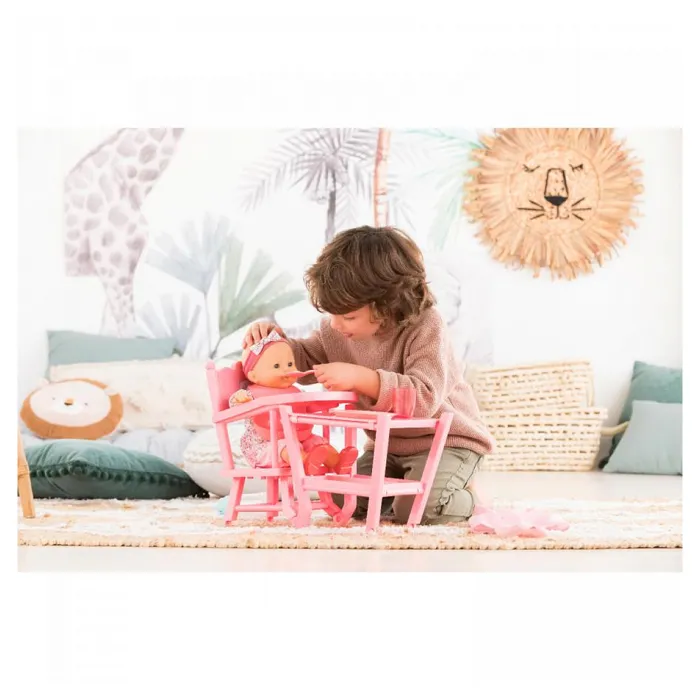 Corolle COR4062013141299 Silla Alta Rosa para Muñecos de 36-42 cm, Accesorio Comidas Juguete Niños 3+ Años