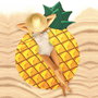 Jet Lag Toalla de Playa Piña D.150 cm