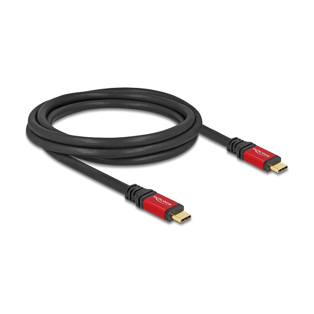 DeLOCK Cable USB Type-C a Type-C 5 Gbps 100 W PD 3.0 2 m Rojo Metal