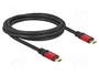 DeLOCK Cable USB Type-C a Type-C 5 Gbps 100 W PD 3.0 2 m Rojo Metal