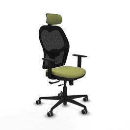 PIQUERAS Y CRESPO Silla de oficina Jorquera con mecanismo Sincro/Traslack Verde oliva y Negro
