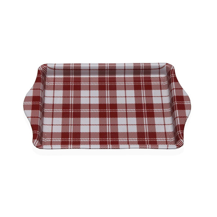 Versa Bandeja Metálica con Asas Diseño Vichy Rojo Metal 21.5x14.5x2 cm (4 Unidades) Versa Bandeja Metálica con Asas Diseño Vichy Rojo Metal 21.5x14.5x2 cm (4 Unidades)