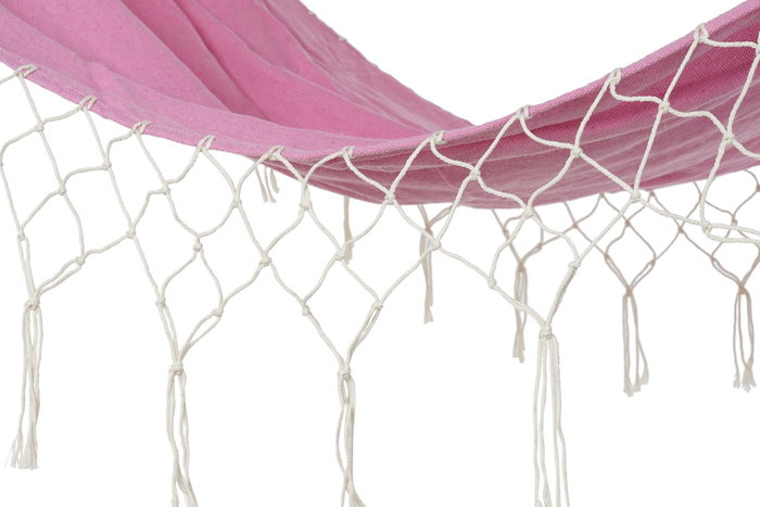 DKD Home Decor Hamaca Terraza Y Jardin Rosa Poliester/Algodon/Pino 80 x 28 x 255 cm