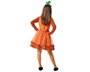 Disfraz Infantil Calabaza Halloween para Niña 7-9 Años - Vestido Naranja con Tocado Verde