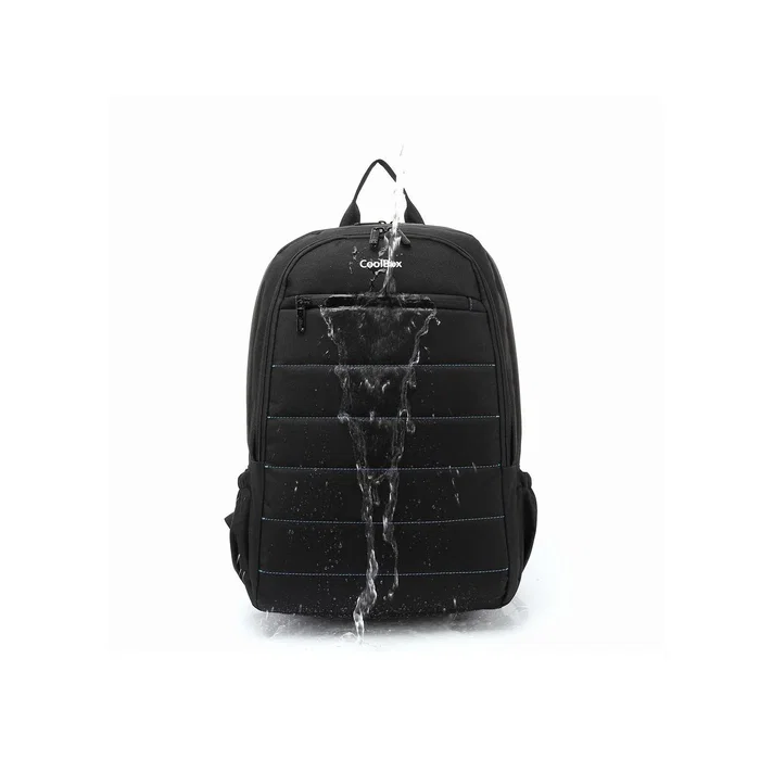 Coolbox COO-BAG15-2N Mochila para Portátil 15.6 Pulgadas (39.6 cm) Impermeable, Negro, con Compartimento para Tablet y Bolsillos para Accesorios