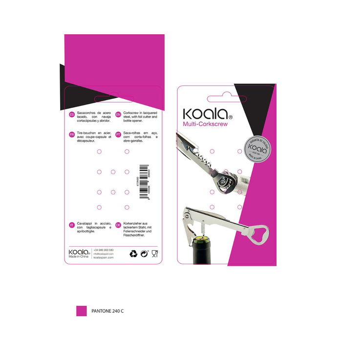 Sacacorchos y Navaja Acero Inoxidable Basic Koala 14,3x3,7x1 cm (12 Unidades) Sacacorchos y Navaja Acero Inoxidable Basic Koala 14,3x3,7x1 cm (12 Unidades)