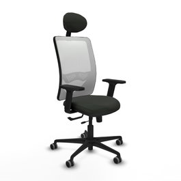 PIQUERAS Y CRESPO Silla de oficina Zulema con mecanismo Sincro/Traslack, Negro y Blanco