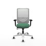 PIQUERAS Y CRESPO Silla de oficina Zulema con mecanismo Sincro/Traslack, Verde esmeralda y Blanco