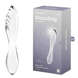 Satisfyer Dazzling Crystal Dildo Hot & Cold Temperature Play Transparente