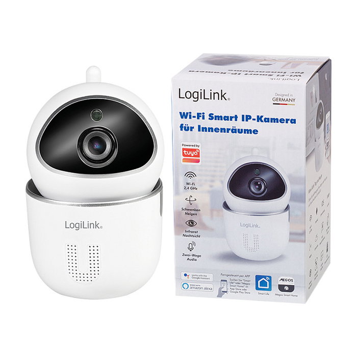 LogiLink Cámara inteligente WiFi con visión de 360 grados y compatible con Tuya