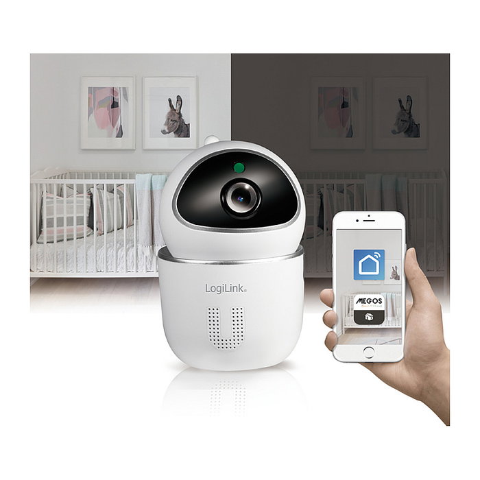 LogiLink Cámara inteligente WiFi con visión de 360 grados y compatible con Tuya