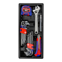 Workpro Juego de Herramientas 31 Piezas con Llaves Allen y Torx de Brazo Largo, Llave Ajustable 200 mm, Cinta Métrica 5 m y Cúter con Cuchillas
