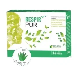 GENOMIX PHARMA Respirpur 14Sticks Complemento Alimenticio para Vías Respiratorias con Vitaminas y Extractos Vegetales