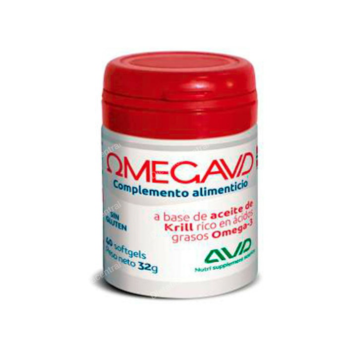 AVD REFORM Omegavd 40 Cap Omega-3 de Krill Antártico con Fosfolípidos y Astaxantina - Complemento Alimenticio - 40 Cápsulas