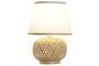 DKD Home Decor Lámpara de Sobremesa de Bambú y Poliéster Blanco y Natural
