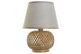 DKD Home Decor Lámpara de Sobremesa de Bambú y Poliéster Blanco y Natural