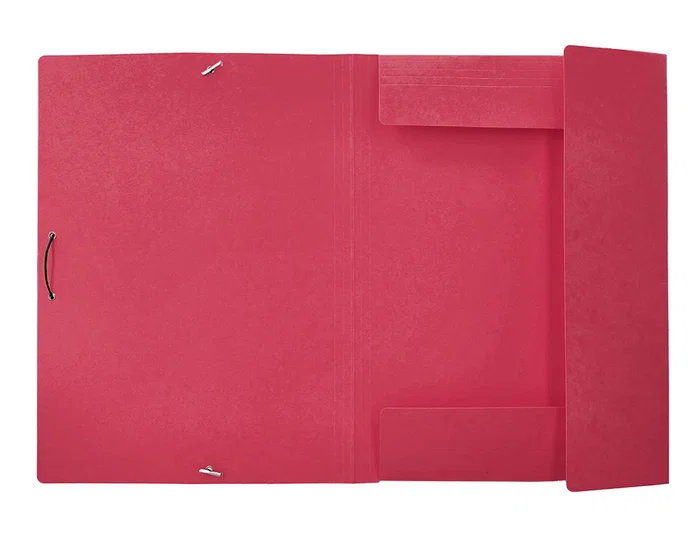 Liderpapel Carpeta de tres solapas con gomas, cartón prespán, A3, Rojo Liderpapel Carpeta de tres solapas con gomas, cartón prespán, A3, Rojo