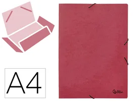 Liderpapel Carpeta de tres solapas con gomas, cartón prespán, A3, Rojo