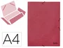 Liderpapel Carpeta de tres solapas con gomas, cartón prespán, A3, Rojo