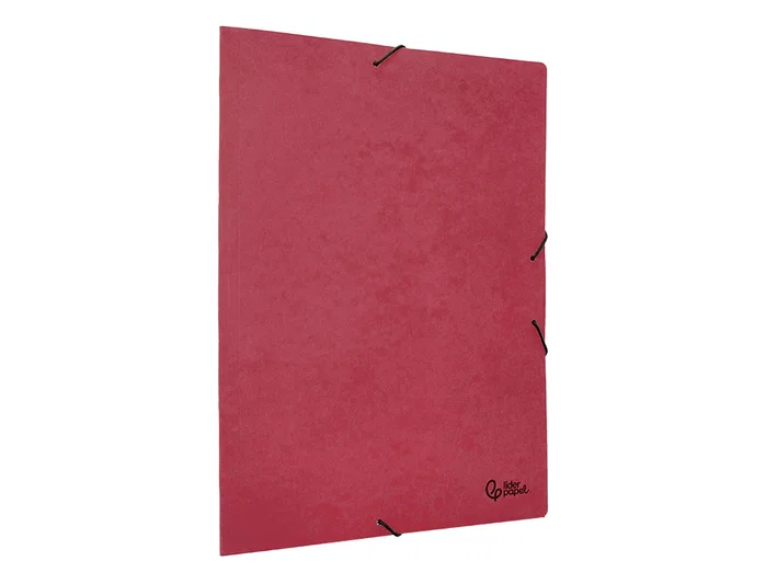 Liderpapel Carpeta de tres solapas con gomas, cartón prespán, A3, Rojo Liderpapel Carpeta de tres solapas con gomas, cartón prespán, A3, Rojo