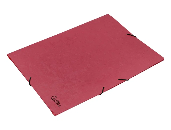 Liderpapel Carpeta de tres solapas con gomas, cartón prespán, A3, Rojo Liderpapel Carpeta de tres solapas con gomas, cartón prespán, A3, Rojo