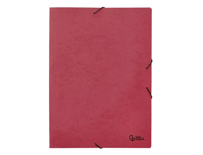 Liderpapel Carpeta de tres solapas con gomas, cartón prespán, A3, Rojo Liderpapel Carpeta de tres solapas con gomas, cartón prespán, A3, Rojo