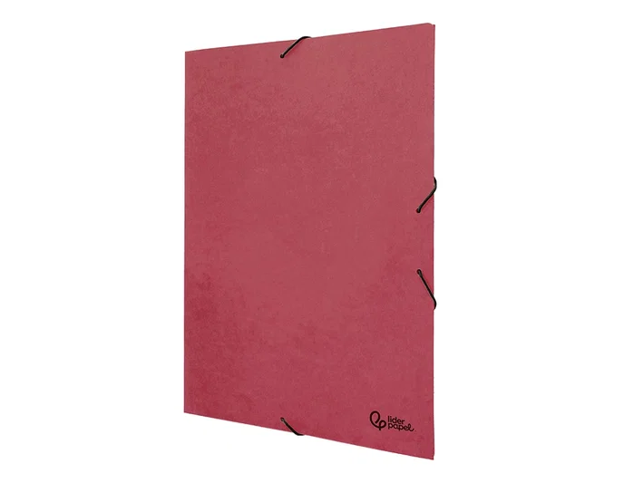 Liderpapel Carpeta de tres solapas con gomas, cartón prespán, A3, Rojo Liderpapel Carpeta de tres solapas con gomas, cartón prespán, A3, Rojo