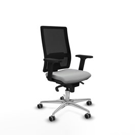 PIQUERAS Y CRESPO Silla de oficina Horna con mecanismo Sincro, Gris claro y Negro