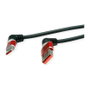 ROLINE Cable USB 2.0 Tipo-C a Tipo-A con rotación de 360 grados, 1m, Negro/Rojo