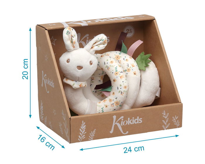 KioKids Peluche Conejo Espiral para Cochecito y Cuna - 0+ meses - Color Blanco - Material Poliéster - Lavado a 30º KioKids Peluche Conejo Espiral para Cochecito y Cuna - 0+ meses - Color Blanco - Material Poliéster - Lavado a 30º