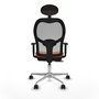 PIQUERAS Y CRESPO Silla de oficina Jorquera con mecanismo Sincro/Traslack, Tela Naranja y Malla Gris