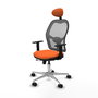 PIQUERAS Y CRESPO Silla de oficina Jorquera con mecanismo Sincro/Traslack, Tela Naranja y Malla Gris