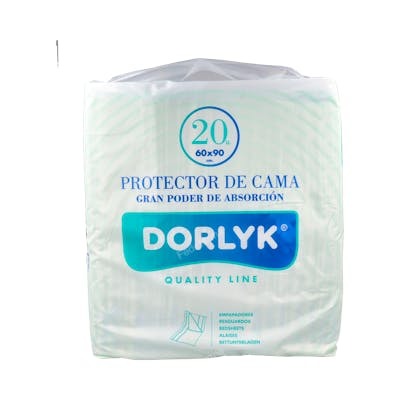 DORLYK Empapador/Salvacamas desechable Qualityline 90x60 cm, paquete de 20 unidades