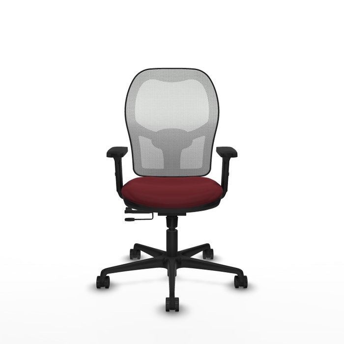 PIQUERAS Y CRESPO Silla de oficina Jorquera con mecanismo Sincro/Traslack, Granate y Blanco PIQUERAS Y CRESPO Silla de oficina Jorquera con mecanismo Sincro/Traslack, Granate y Blanco