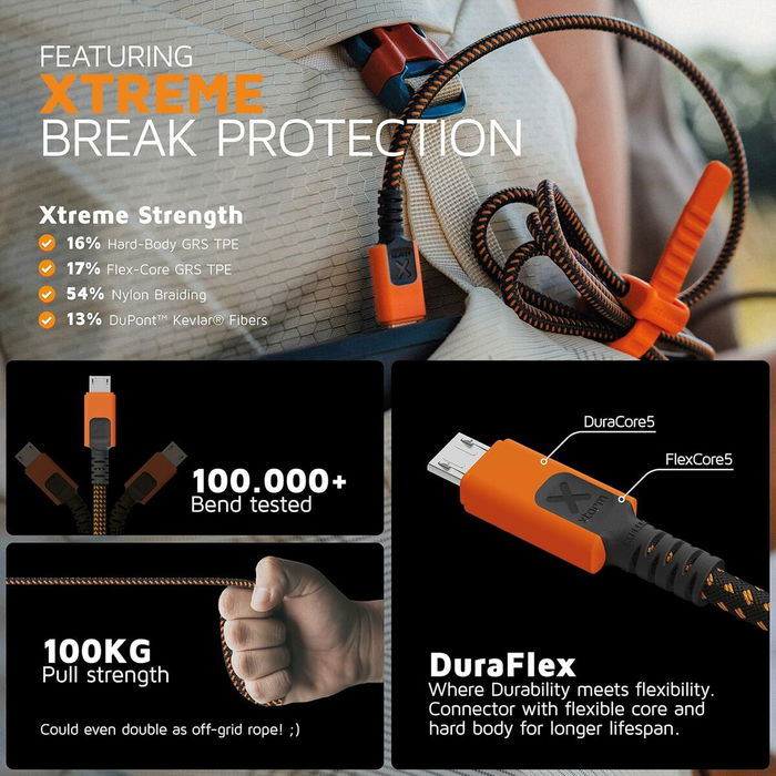 Cable USB Xtorm CXX2008 Naranja