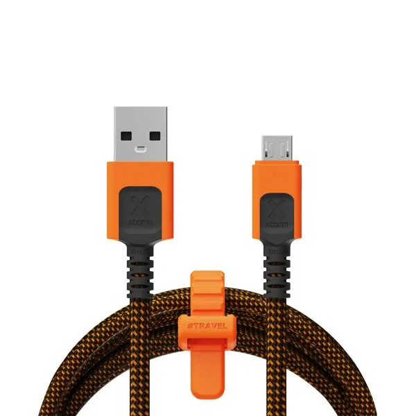 Xtorm Cable Xtreme USB-A a Micro USB 1,5m Negro/Naranja