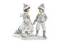 DKD Home Decor Figura de Resina Niños Gris Verde Blanco 12x8x12 cm