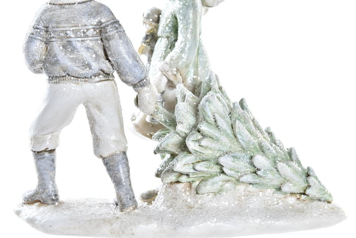 DKD Home Decor Figura Navidad Moderna Gris Verde Resina 8 x 12 x 12 cm