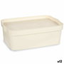 Caja de Almacenaje con Tapa Kipit Crema Plástico 6 L (12 Unidades)