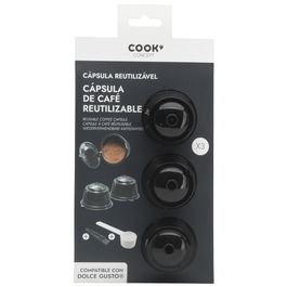 Cook Concept Juego de 3 Cápsulas de Café Reutilizables Compatibles con Dolce Gusto